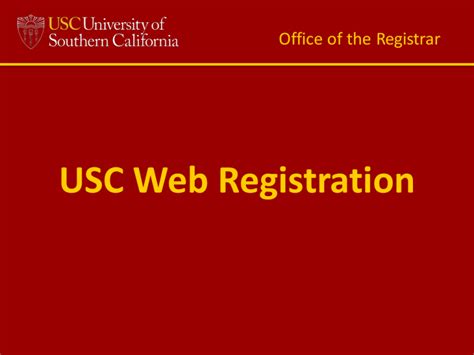 Screen Reader users press enter to select a Select an Area. . Usc registrar office